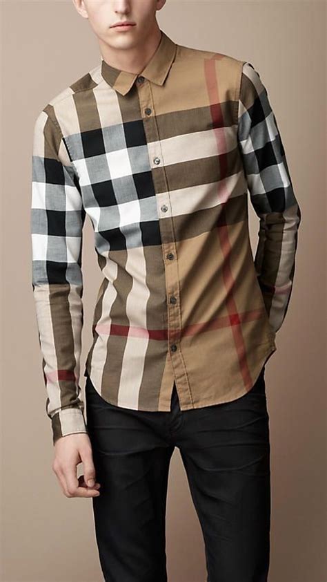 burberry t shirt plaid sides|burberry dress shirt men's.